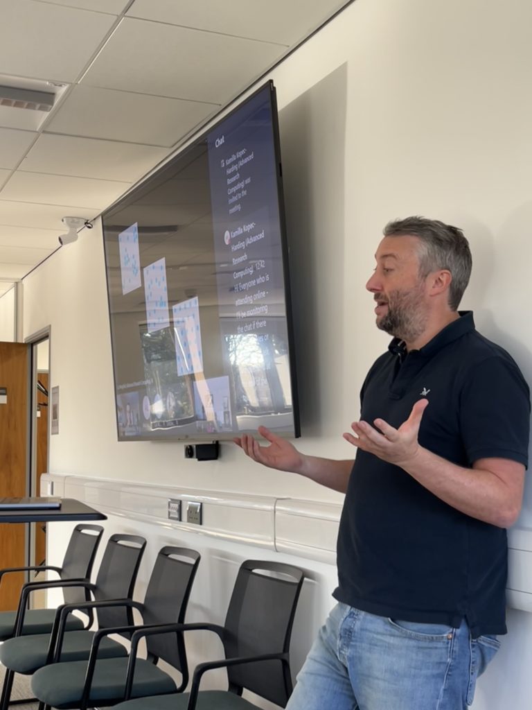 Dylan Owen presenting at the Digital Research Conversation.